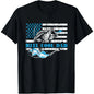 [100%25 Cotton]  Fishing Stuff For Fathers Day, Reel Cool Dad American Flag T-Shirt