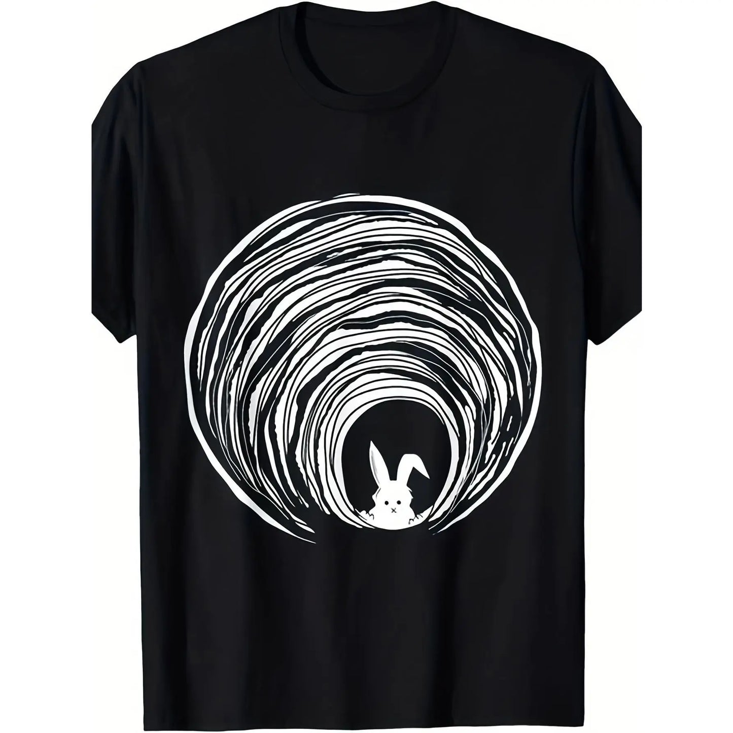 Conspiracy Rabbit Vortex Spiral Theory T-Shirt - Retro Rabbit Hole Graphic Cotton Tee for & - Comfortable Crew Neck Shirt for Birthdays, Gifts, Casual Wear - All-Season Breathable Top