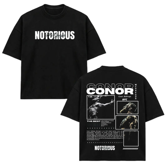 [Sale Up To 50%25]Conor McGregor V2 Vintage Graphic T-Shirt, Double Sided MMA Fighter Tee, UFC Inspired Streetwear Shirt, Retro Combat Sports Graphic Tee, Unisex Fight Fan Apparel