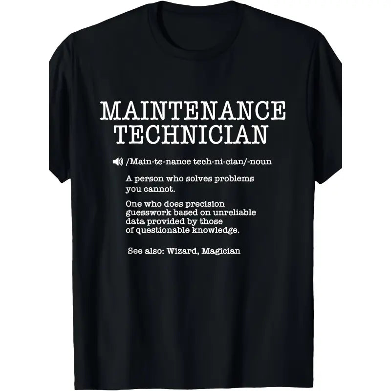 100%25 Cotton Maintenance Technician Repair Worker Handyman T-Shirt - Soft Breathable Casual Round Neck Tee with Handyman & Tools Graphic Print, Unisex for Men & Women, Machine Washable Workwear Gift Crewneck Menswear Tshirt