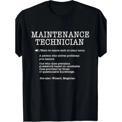 100%25 Cotton Maintenance Technician Repair Worker Handyman T-Shirt - Soft Breathable Casual Round Neck Tee with Handyman & Tools Graphic Print, Unisex for Men & Women, Machine Washable Workwear Gift Crewneck Menswear Tshirt
