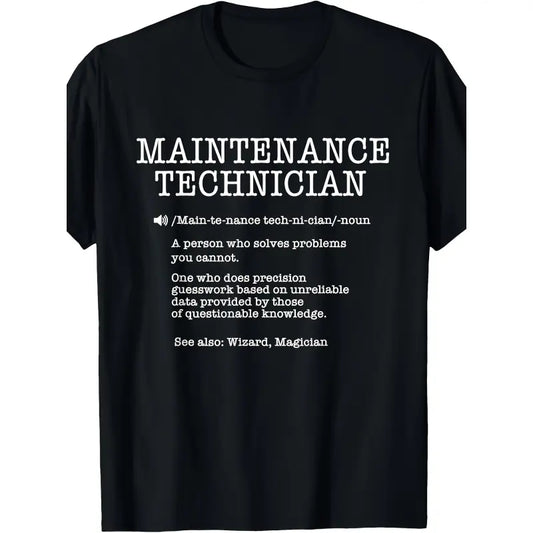100%25 Cotton Maintenance Technician Repair Worker Handyman T-Shirt - Soft Breathable Casual Round Neck Tee with Handyman & Tools Graphic Print, Unisex for Men & Women, Machine Washable Workwear Gift Crewneck Menswear Tshirt