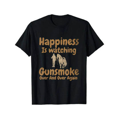 Happiness is to watch the bullets repeatedly cowboy T-shirt local warehouse delivery men's T-shirt men's T-shirt Christian theme shirt rock T-shirt men's clothing clearance sale