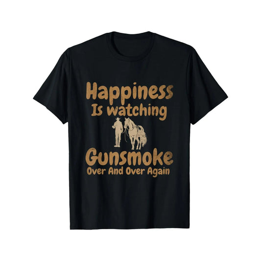 Happiness is to watch the bullets repeatedly cowboy T-shirt local warehouse delivery men's T-shirt men's T-shirt Christian theme shirt rock T-shirt men's clothing clearance sale