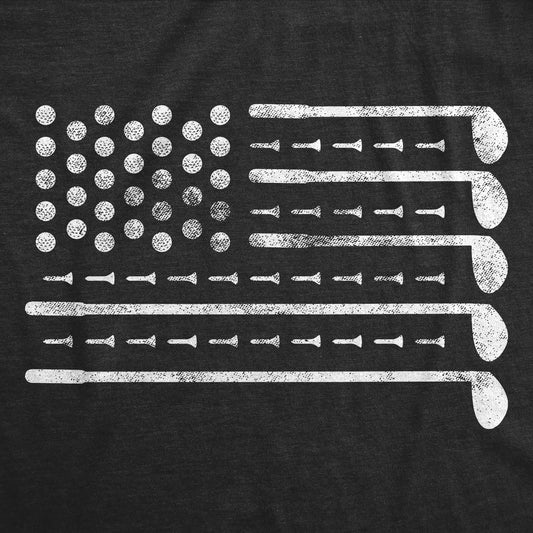Mens Funny T Shirts Golf American Flag Awesome Fourth Of July Golfing Graphic Tee for Men Mens Funny T Shirts Cool Vintage Fashion T-Shirt Gift Classic Menswear Patriotic Apparel for Men Funny Golf Short Sleeve Black -
