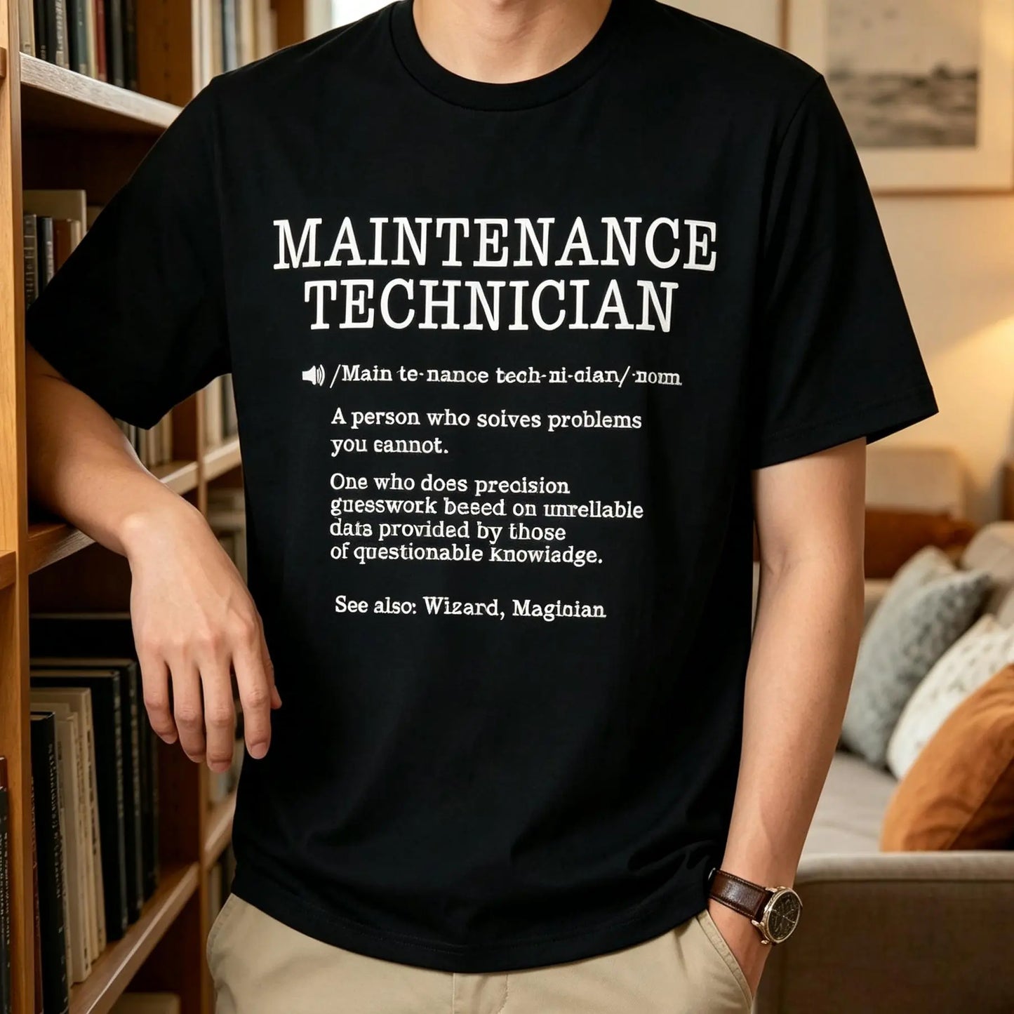 100%25 Cotton Maintenance Technician Repair Worker Handyman T-Shirt - Soft Breathable Casual Round Neck Tee with Handyman & Tools Graphic Print, Unisex for Men & Women, Machine Washable Workwear Gift Crewneck Menswear Tshirt