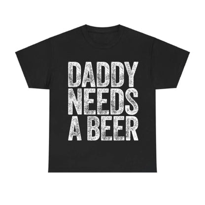 oversized tshirt women Daddy Needs A Beer T-Shirt, Funny Men's Drinking Graphic Tee, Casual Menswear Top Streetwear, Perfect for Father's Day and Beer Lovers