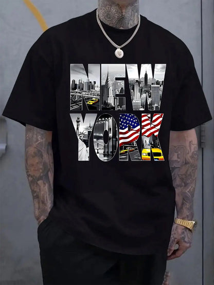 Men's Casual Short Sleeve Crew Neck T-Shirt - Lightweight & Breathable Summer Top for Spring & Outdoor Activities, Comfortable Daily Wear, Ideal for Hiking, Travel, and Warm Weather Adventures