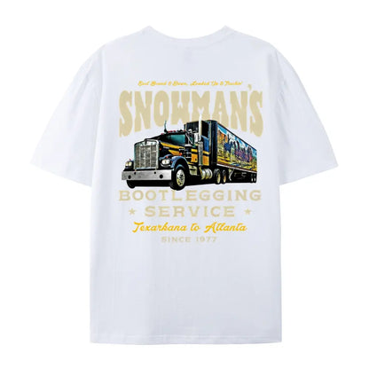 Snowman's Bootlegging Service 2-Side T-Shirt, Smokeyy and The Bandiit , Unisex Trendy Shirt Gift for Movie Fans, Gift for Him, Movie Merch brent rivera merch eugene  Hip Hop Rapper Concert cape let emo clothes unknown good graphic tees