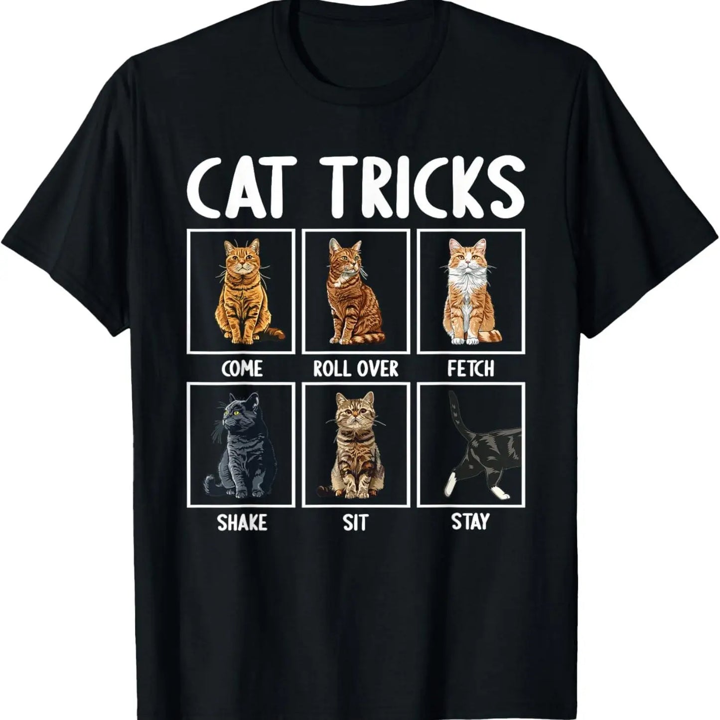 Cats Funny Cat Tricks T-Shirt for Men Women Casual Wear Stylish Design Versatile Fit Ideal Gift