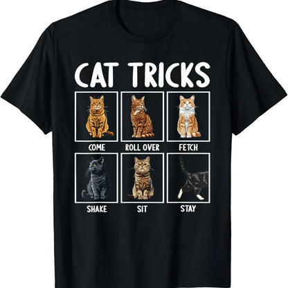 Cats Funny Cat Tricks T-Shirt for Men Women Casual Wear Stylish Design Versatile Fit Ideal Gift