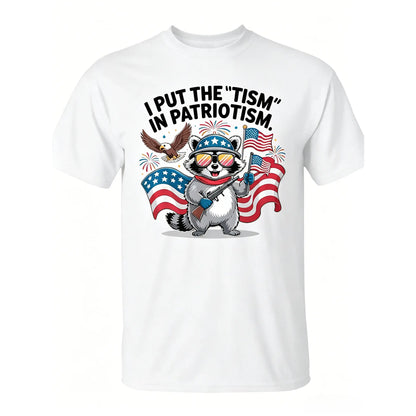 I Put The Tism In Patriotism Athletic Eagle T-ShirtUnisex for Daily Wear  Funny Christmas Novelty Men's T-Shirt Summer Trendy Streetwear Fashion Top Quality Comfortable Casual Printed T-shirt