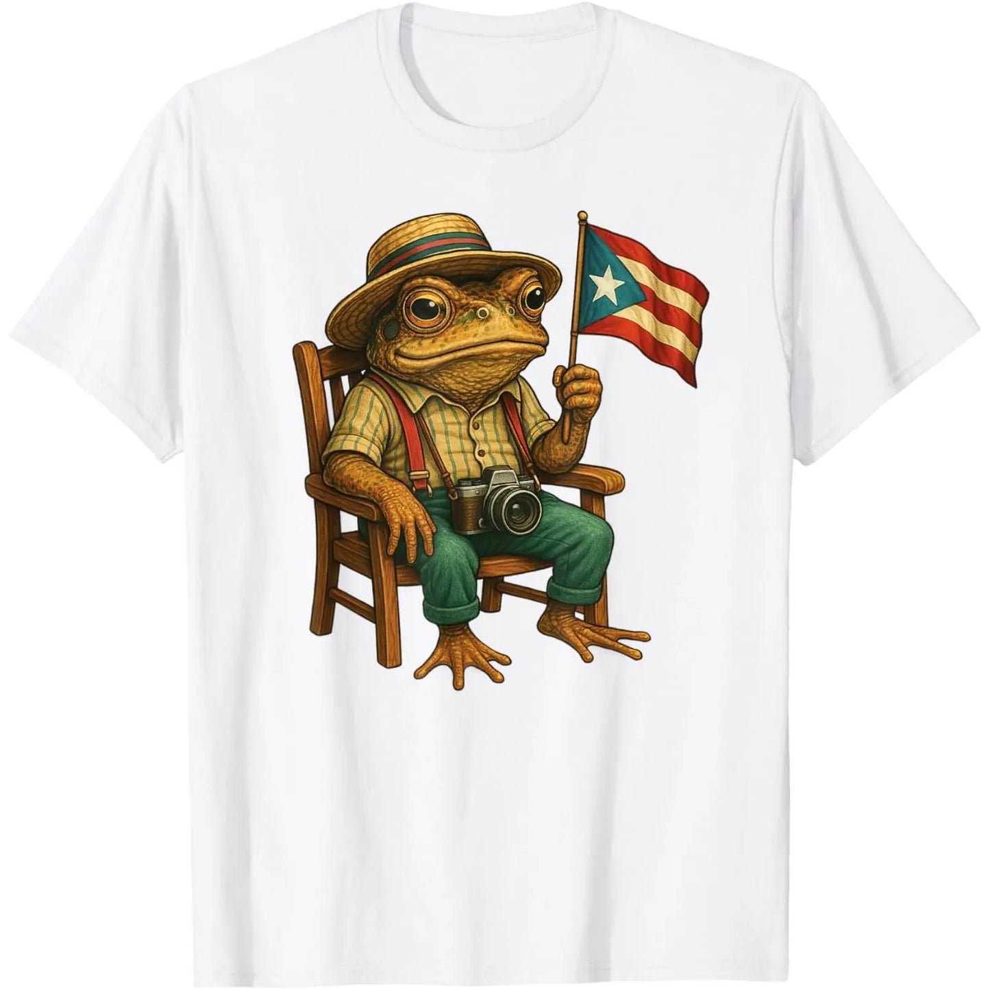 Funny Coqui Frog Puerto Rico Flag Taino Boricua Hispanic T-Shirt
