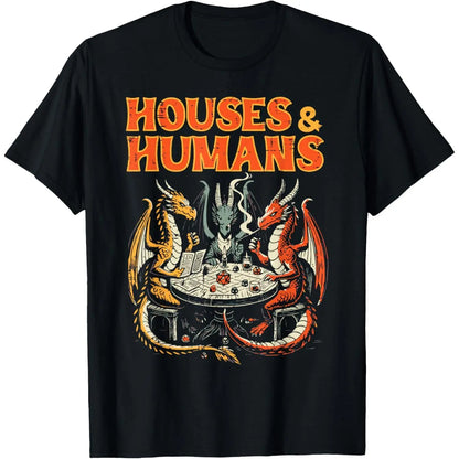 Men's Casual Round Neck Short-Sleeve Gaming House RPG Parody Funny T-Shirt, Menswear Top