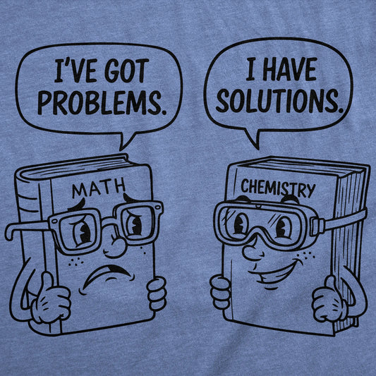 Mens Funny T Shirts Problems and Solutions Sarcastic Math and Science Graphic Novelty Tee for Men Mens Funny T Shirts Cool Vintage Fashion T-Shirt Gift Classic Menswear Nerd Apparel for Men Funny Science Short Light Blue