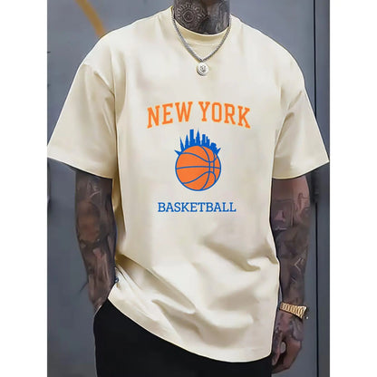 NEW YORK Basketball Graphic T-shirt | 100%25 Crew Neck, Casual Multi-Color, Perfect for Festival Gifting, Great for Daily Casual Wear, Regular Fit, All-season Wear