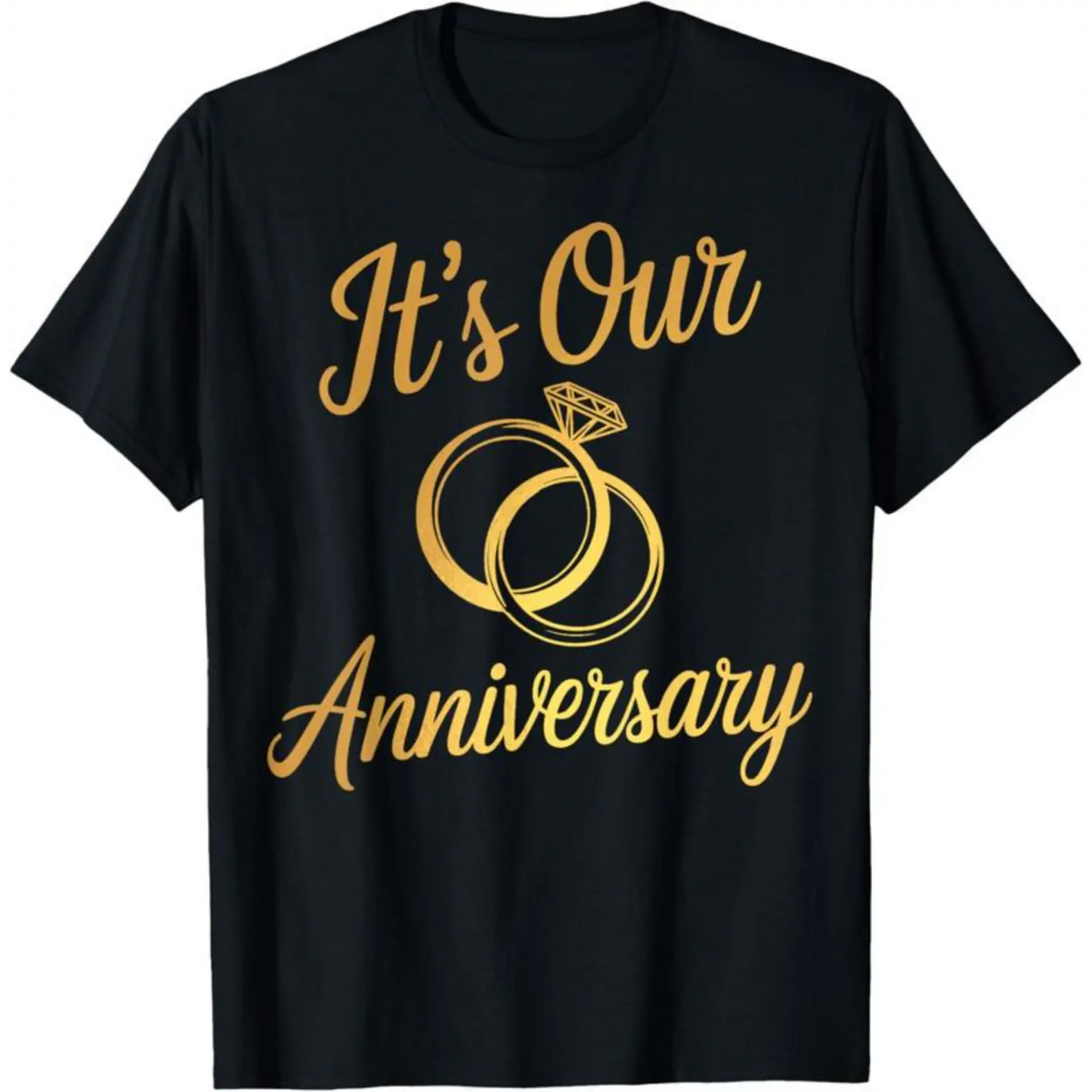 100%25 Cotton It's Our Anniversary Shirts for Married Couples, Husband & Wife Matching T-Shirt