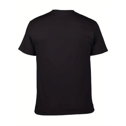 Men's Black Father Leader King Black History Month Casual Print Tee - Round Neck, Cotton Knit, Stretch, Short-Sleeve, Streetwear Menswear Top