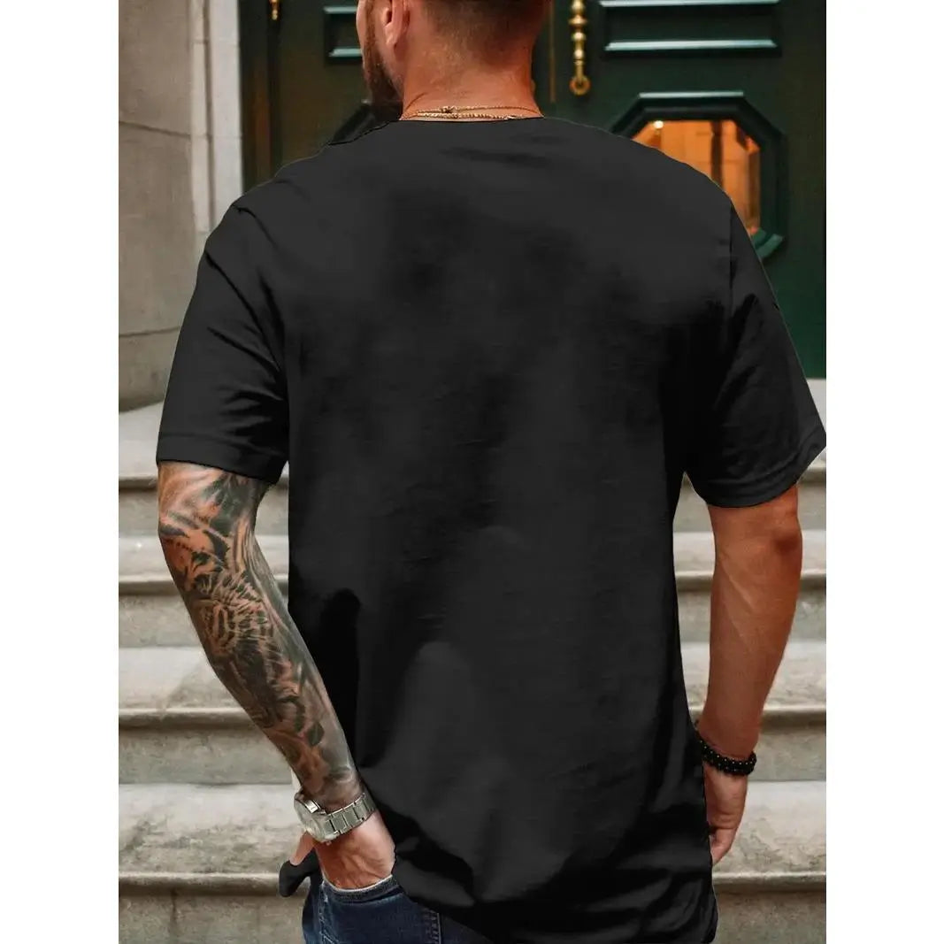 Happy Labor Day Celebration T-Shirt for Men - Soft Polyester Black Graphic Tee, Crew Neck Short Sleeve Casual Top, All Season Wear, Adult Funny Holiday Shirt, Comfortable Fit for Party & Daily Use
