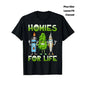 420 Culture Funny Homies T-Shirt - Cartoon Joint & Leaf Design, Loose Fit Short Sleeve Streetwear Top, Round Neck Casual Tee for Parties, Outdoor Activities, All-Season Comfort, Plus Size