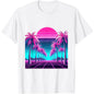 Retro 80s Vaporwave Aesthetic Palm Trees Sunset 90s Art T-Shirt