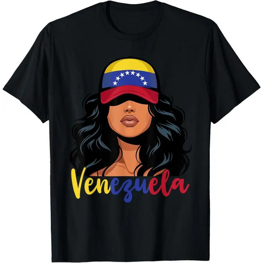 100%25cotton enezuelan Girl Venezuela Flag Proud Venezolana Women T-Shirt